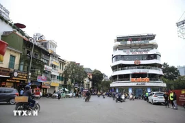 The commercial centre building, commonly known as the ‘Shark Jaw’ (Ham Ca Map) building, at Dong Kinh Nghia Thuc Square by Hoan Kiem Lake. (Photo: VNA)