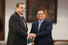 Prime Minister Pham Minh Chinh meets with Algerian Minister of State for Energy and Mines Mohamed Arkab. (Photo: VNA)