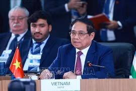 Prime Minister Pham Minh Chinh delivers his remarks at the high-level discussion on “Strengthening Multilateralism, Economic–Financial Issues, and Artificial Intelligence” at the expanded BRICS summit 2025. (Photo: VNA)