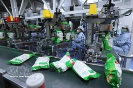 Rice packaged for export at the factory of Vinh Phat Wilmar Rice Co., Ltd. in Binh Duc ward, An Giang province. (Photo: VNA)