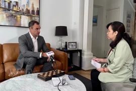 Jarrod Leak, Chief Executive Officer of the Australian Alliance for Energy Productivity (A2EP), grants an interview to the Vietnam News Agency (VNA)'s correspondent in Sydney. (Photo: VNA)