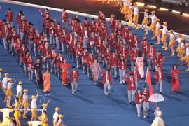 The Vietnamese delegation at the 19th ASIAD in China in 2022. (Photo: VNA)