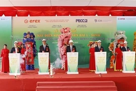 The ground-breaking ceremony of the Yen Bai 1 biomass power plant in Lao Cai province on December 19. (Photo: VNA)