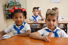 Students of Mártires de Tarará Primary School enjoy their new school. (Photo: VNA)