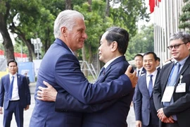Chairman of the National Assembly Tran Thanh Man welcomes Miguel Díaz-Canel Bermúdez, First Secretary of the Communist Party of Cuba Central Committee and President of Cuba, September 2, 2025. (Photo: VNA)