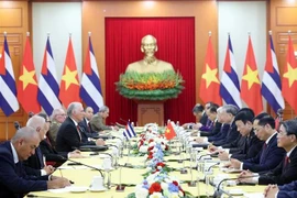Party General Secretary To Lam holds talks with First Secretary of the Communist Party of Cuba Central Committee and President of Cuba Miguel Diaz-Canel Bermudez in Hanoi September 2, 2025. (Photo: VNA)