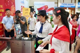 Biometric ticketing system deployed at Hanoi Railway Station. (Photo: VNA)