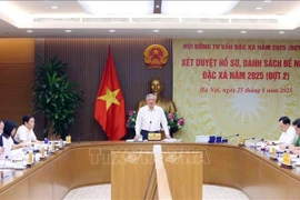 Permanent Deputy Prime Minister Nguyen Hoa Binh, Chair of the Amnesty Advisory Council, addresses the meeting on August 25. (Photo: VNA)