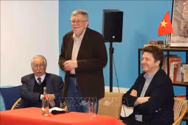 Pierre Gréga, President of the Belgium-Vietnam Friendship Association, speaks at event supporting Vietnamese Agent Orange victims in Brussels, Belgium, February 2025. (Photo: VNA)