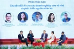 Speakers at the recent seminar “From Digital Transformation to Artificial Intelligence Transformation” in HCM City. (Photo: VNA)