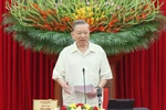 Party General Secretary To Lam speaks at the meeting. (Photo: VNA)
