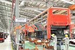 Kim Long Motor's passenger bus assembly line. (Photo of Kim Long Motor)
