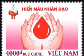 A stamp set dedicated to the theme of blood donation. (Photo: ictvietnam.vn) 