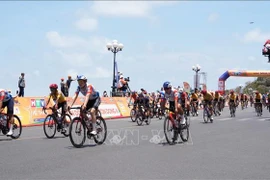 Riders take part in stage 19 of the Ho Chi Minh City Television Cycling Cup - Ton Dong A 2025. (Photo: VNA)