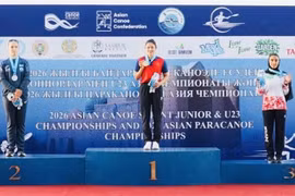 Diep Thi Huong has been on top podium three times at the 2026 Asian Canoe Sprint Junior and U23 Championship (Photo: Asian Canoeing Federation)