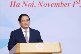 Prime Minister Pham Minh Chinh speaks at the conference on the establishment of the International Financial Centre (IFC) in Vietnam on November 1, 2025. (Photo: VNA)