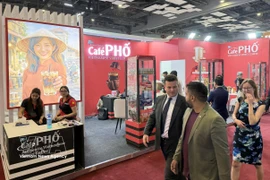 A Vietnamese booth at the 40th edition of the International Food and Hospitality Fair (AAHAR) in India (Photo: VNA)