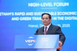 Prime Minister Pham Minh Chinh speaks at the high-level plenary session of the Vietnam Economy in 2025 and Prospects in 2026 Forum (VEPF) in Hanoi on December 16. (Photo: VNA)