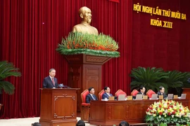 Party General Secretary To Lam delivering a speech at the opening of the 13th plenum of the 13th Party Central Committee in Hanoi on October 6 morning (Photo: VNA)