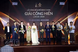 At the launch ceremony of the 20th Devotion Awards and opening of the voting portal in Ho Chi Minh City on March 5. (Photo: VNA)
