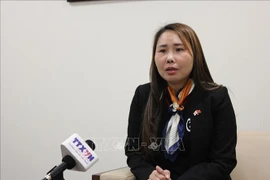 Le Thuong, Chairwoman of the Vietnamese Association in Japan’s Kansai region, grants an interview to the Vietnam News Agency. (Photo: VNA)