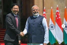 Singapore's Prime Minister Lawrence Wong and his Indian counterpart Narendra Modi at Hyderabad House in New Delhi on September 4 (Photo: The Straits Times)