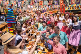 The festival comes alive with vibrant colors and lively dances throughout the Sun Kingdom. (Photo: Sun Group)