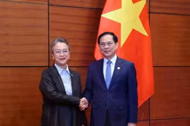 Deputy Prime Minister and Minister of Foreign Affairs Bui Thanh Son (R) and Armida Salsiah Alisjahbana, Under-Secretary-General of the United Nations (UN) and Executive Secretary of its Economic and Social Commission for Asia and the Pacific (ESCAP), in Hanoi on April 17. (Photo: VNA)