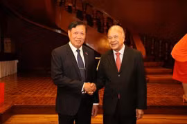 Deputy Minister Do Xuan Tuyen (left) and Alberto Anaya Gutiérrez, General Secretary of the Mexican Workers' Party (PT). (Photo: VNA)