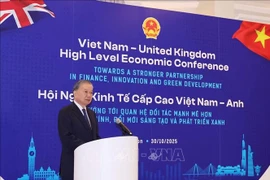 Party General Secretary To Lam delivers a speech at the Vietnam–UK High-level Economic Conference on October 30, 2025. (Photo: VNA)