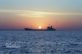 An oil tanker anchored off Qeshm Island in the Strait of Hormuz. (Photo: Middle East Eye/VNA)