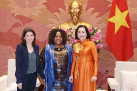 From right: National Assembly Vice Chairwoman Nguyen Thi Thanh, UN Women Representative in Vietnam Caroline Nyamayemombe, and UNICEF Deputy Representative in Vietnam Michaela Bauer. (Photo: VNA)