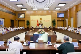 NA Chairman Tran Thanh Man speaking at the opening session of the National Assembly Standing Committee's 49th sitting (Photo: VNA)