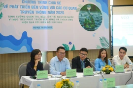 A programme sharing sustainable development with media agencies is held on September 16 by the Vietnam Business Council for Sustainable Development (VBCSD) under the Vietnam Chamber of Commerce and Industry (VCCI). (Photo: VietnamPlus)