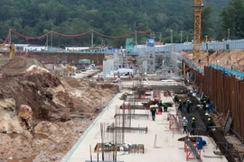 The construction site of the APEC 2027 Conference Centre project and functional works. (Photo: VNA)