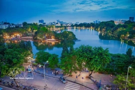 A view of Hoan Kiem Lake in Hanoi's downtown (Photo: VNA)