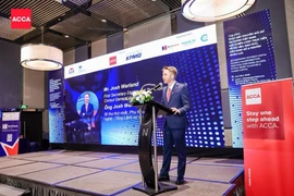 Josh Warland, First Secretary for Digital Economy and Technology at the British Consulate General in Ho Chi Minh City, speaks at the event. (Photo: VNA)