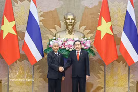 National Assembly Chairman Tran Thanh Man (R) and President of the National Assembly and Speaker of the House of Representatives of Thailand Sophon Zaram in Hanoi during the latter's official visit to Vietnam from August 5-7, 2026. (Photo: VNA)