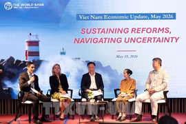 Speakers at the press conference (Photo: VNA)