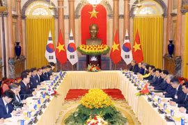 At the talks between General Secretary of the Communist Party of Vietnam Central Committee and State President To Lam and visiting President of the Republic of Korea (RoK) Lee Jae Myung in Hanoi on April 22, 2026. (Photo: VNA)