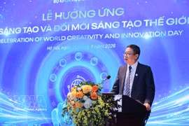 Deputy Minister of Science and Technology Le Xuan Dinh delivers opening remarks at the launching ceremony of the Scientific Innovation Competition 2026 on April 21. (Photo: VNA)