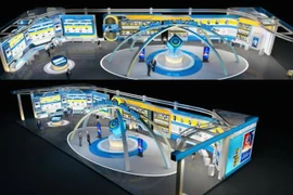 Perspective view of the exhibition area on achievements in science, technology, innovation, and digital transformation hosted by the Ministry of Science and Technology. (Photo: nhandan.vn)