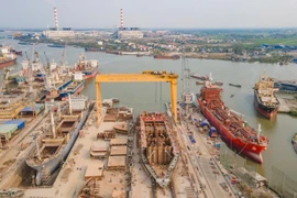 With significant untapped potential in the shipbuilding market, Vietnam must soon introduce mechanisms and policies to support shipbuilders in securing more orders. (Photo: VietnamPlus)