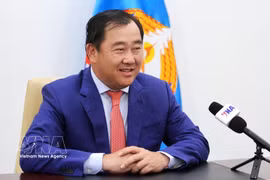Suos Yara, First Vice Chairman of the External Relations Commission of Cambodian People's Party (CPP) and spokesperson for the CPP, in an interview granted to the Vietnam News Agency (Photo: VNA)