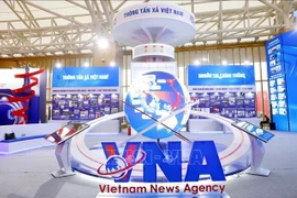 The exhibition area introduces the 80-year journey of the national news agency's establishment, construction, development and accompanying with the nation. (Photo: VNA)