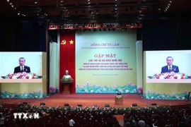 Party General Secretary To Lam speaks at the meeting with generations of NA deputies on August 27. (Photo: VNA)