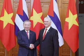 Vietnamese Party General Secretary To Lam (L) and First Secretary of the Communist Party of Cuba Central Committee and President of Cuba Miguel Diaz-Canel Bermudez meet in Hanoi on September 1, 2025. (Photo: VNA)