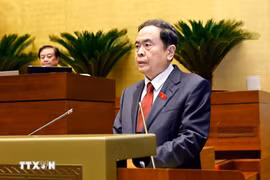 NA Chairman Tran Thanh Man speaks at the 15th National Assembly's 10th session (Photo: VNA)