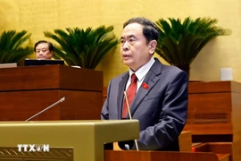 NA Chairman Tran Thanh Man speaks at the 15th National Assembly's 10th session (Photo: VNA)