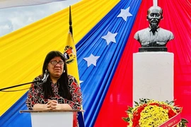 Venezuelan Vice Minister of Foreign Affairs Tatiana Pugh speaks at the ceremony on December 17. (Photo: VNA)